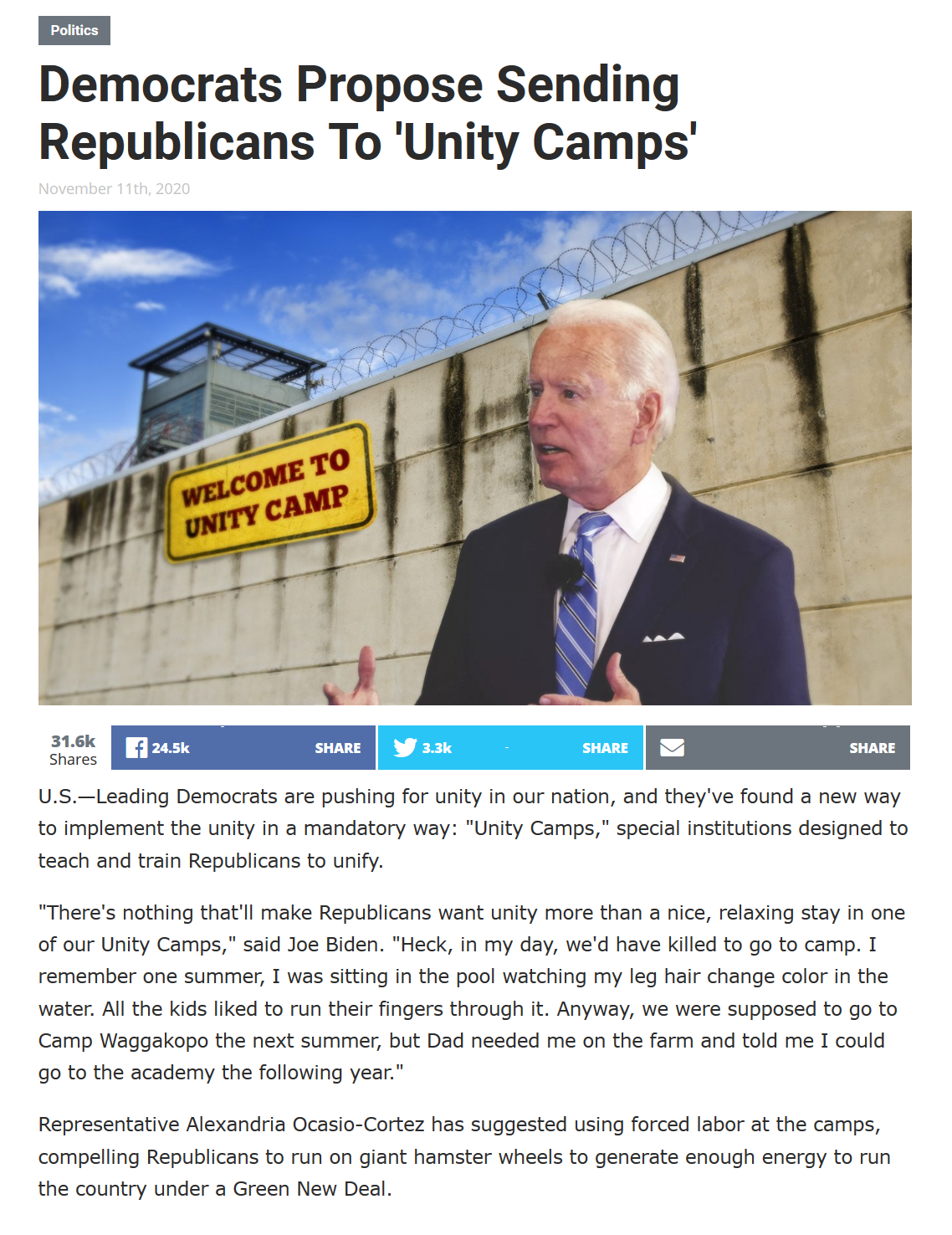 Unity camp, teaching Trumpers how to get along with them