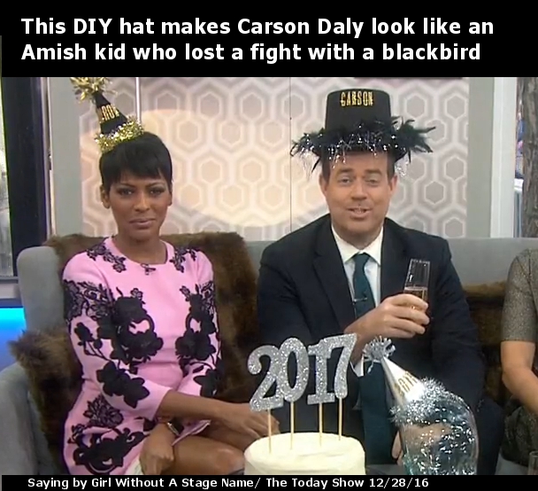 What do you think of Carson Daly's DIY hat for New Year's Eve?