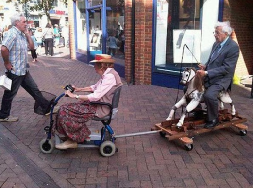 older couple having fun