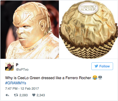 ferrero rocher funny - Ferrero Rocher Why is CeeLo Green dressed a Ferrero Rocher 7 2,093 2,343