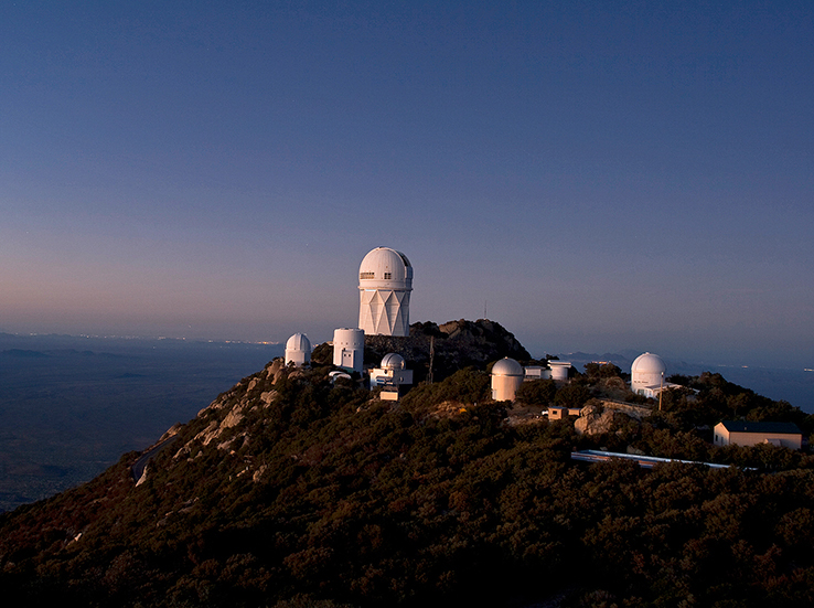 The National Optical Astronomy Observatory.
Rising nearly 7,000 feet above southwestern Arizona’s Sonoran Desert, Kitt Peak is home to the world’s largest collection of optical and radio telescopes.