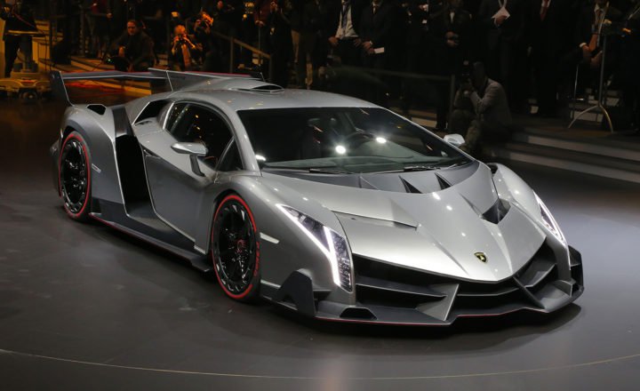 Lamborghini Veneno

The Veneno is a limited production supercar based on the Aventador and was created to celebrate the 50th anniversary of Lamborghini. When officially introduced at the 2013 Geneva Auto Show, the Veneno carried a price tag of $4.5 million making it the most expensive production car in the world. Its engine is a development of the Aventador’s 6.5 liter V12 and generates 740 hp, enough to bring the car from 0-60 mph in just 2.8 seconds.