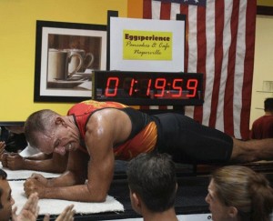 George Hood is an ultra athlete and former US Drug Enforcement Administration Special Agent. He holds the Guinness World Record for the plank or prone hold. In 2011, he set the world record by doing the plank for 1 hour, 2o minutes, and 5.01 seconds. He was 54 years old at the time. He also previously held the Guinness World Record for static “spin” cycling at 222 hours, 22 minutes and 22 seconds.