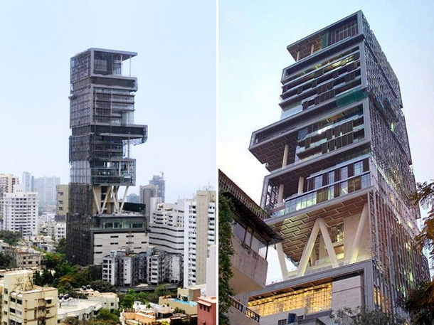 Antilla Mumbai
If you’ve seen our list of the 25 richest people in the world then you know that Mukesh Ambani is up there. Not surprisingly, he also owns the most expensive house in the world. Named after the mythical Atlantic island of Antillia, this house has 600 full time staff.
Pricetag: $2 billion