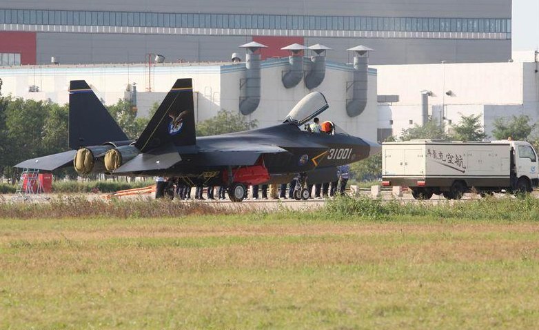 The Shenyang J-31 is basically China's best attempt to build something like the F-22 and F-35. Something cool about black planes.