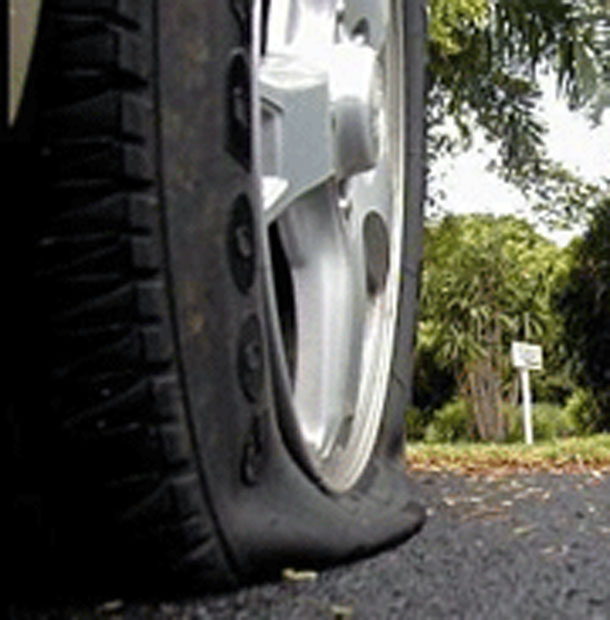 Change a Flat
Loosen bolts, jack car, remove bolts, remove tire, attach new tire, reattach bolts, lower car, tighten bolts, claim man points.