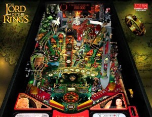 Lord of the Rings (2003)
This all inclusive pinball machine features elements from The Fellowship of the Ring, The Two Towers, and The Return of the King. Players must collect the Elf rings, Dwarf rings, and Mortal Men rings in order to form the one ring. Game speech features Elijah Wood (Frodo) and John Rhys-Davies (Gimli the dwarf).