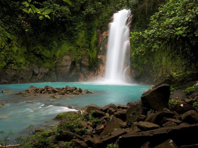 RIO CELESTE WATERFALL, TENORIO VOLCANO NATIONAL PARK
A Celeste River waterfall plunges into a blue pool in Tenorio Volcano National Park, a verdant oasis in northern Costa Rica. The river's blue hue comes from volcanic sulfur and calcium carbonate.
PHOTOGRAPH BY TOBIAS HAUSE
