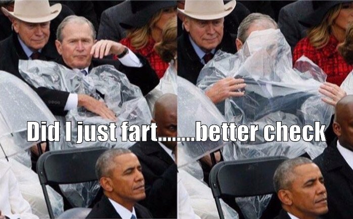 Obama smells it.