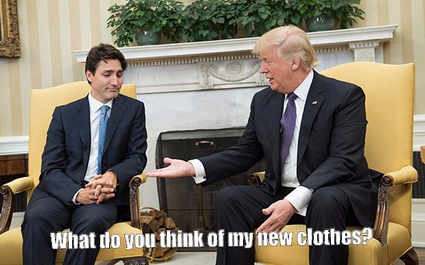 Trump showing off his new wardrobe.