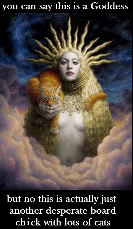 chie yoshii art - you can say this is a Goddess but no this is actually just another desperate board chick with lots of cats