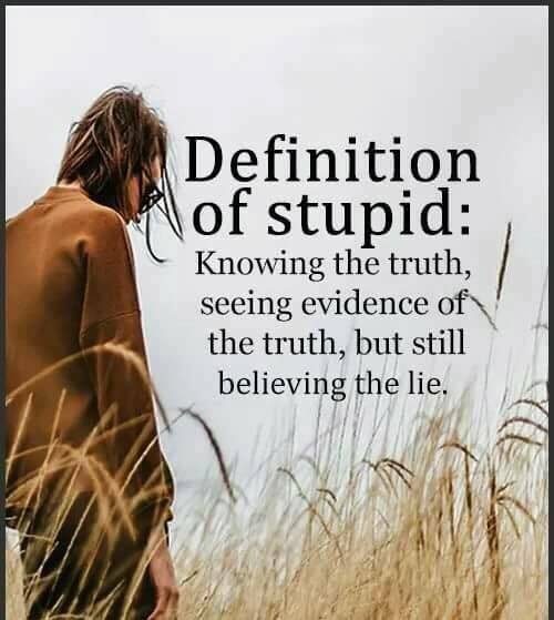 stupid is knowing the truth quotes - Definition \of stupid Knowing the truth, seeing evidence of the truth, but still believing the lie.