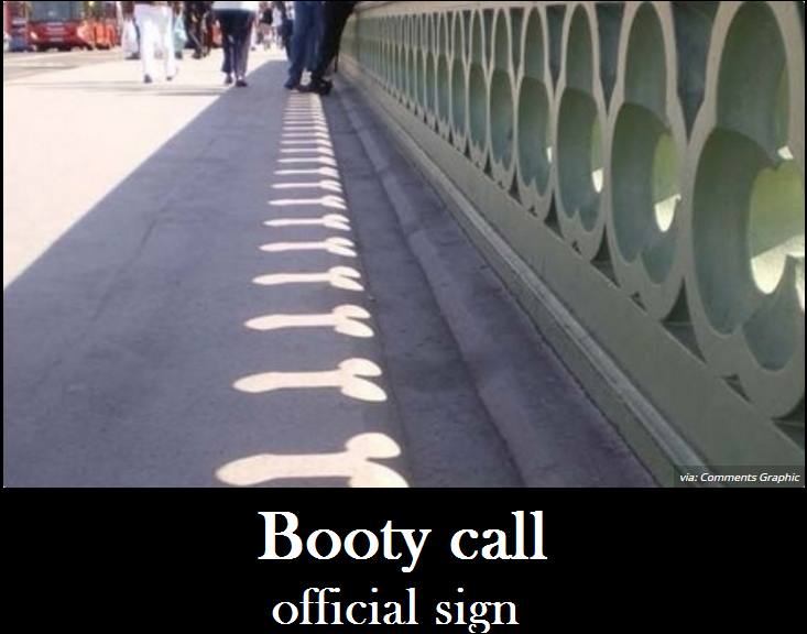 penis fence shadow - Vu via Graphic Booty call official sign