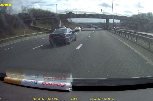 Shocked motorists spotted the figure on the M60