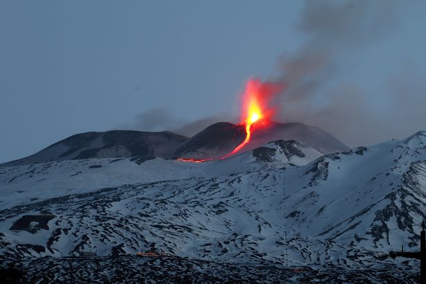 Lava spewed out high over Sicily
