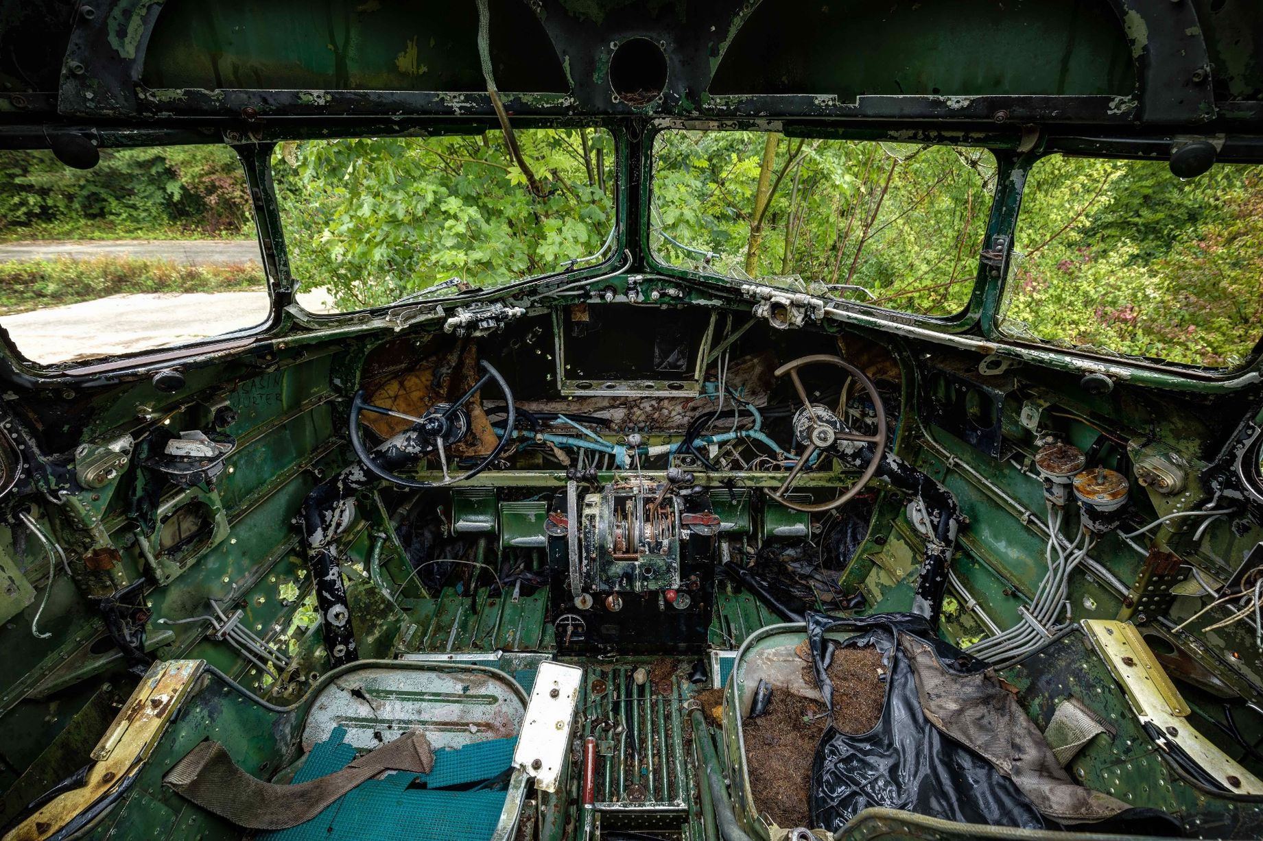 Inside the cockpit of a plane that has become an attraction for adventurous photographers and explorers