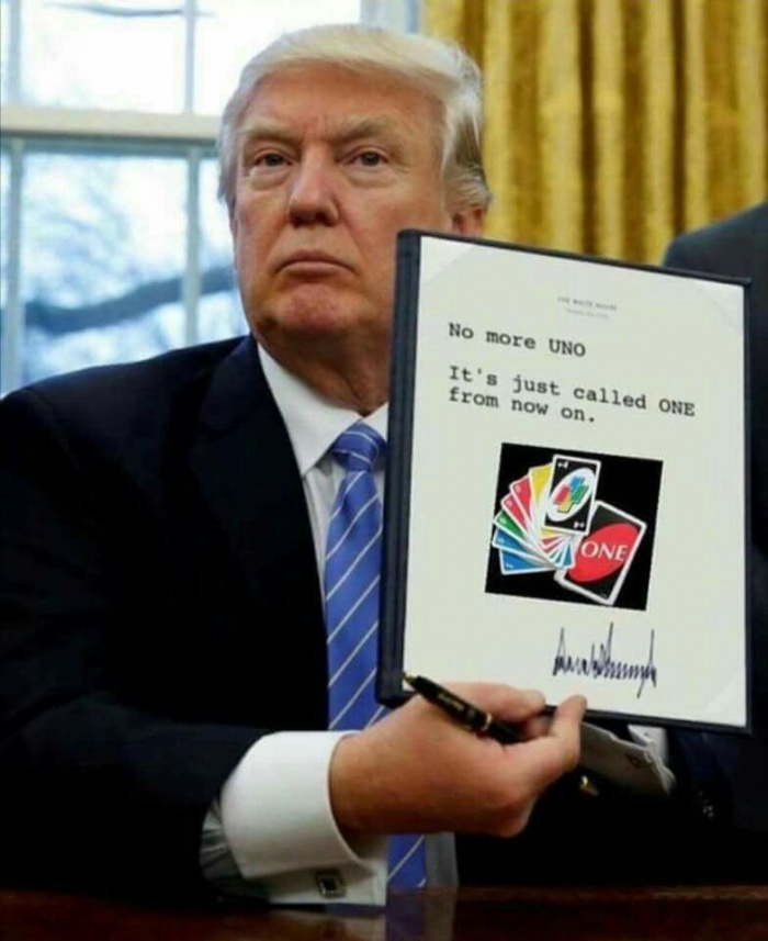 Hilarious memes - Donald Trump meme on Uno being renamed.