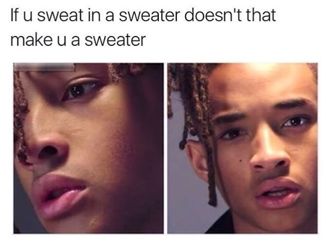 hits blunt meme - If u sweat in a sweater doesn't that make u a sweater