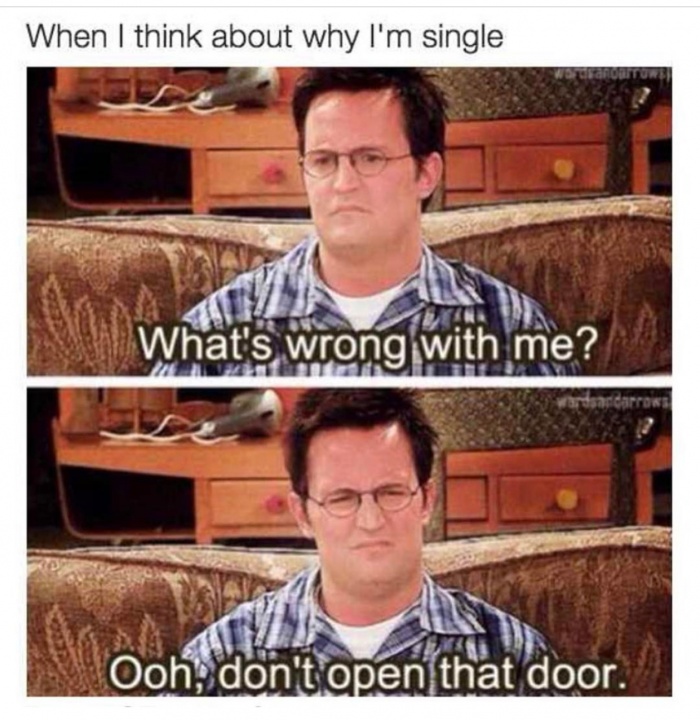 don t open that door meme - When I think about why I'm single What's wrong with me? sardarrows Ooh, don't open that door.
