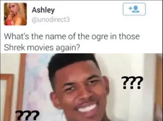 memes - fuck meme - Ashley What's the name of the ogre in those Shrek movies again? ??? 2