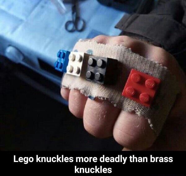 memes - do brass knuckles hurt - Lego knuckles more deadly than brass knuckles