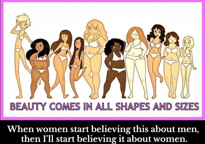 women of all sizes cartoon - Beauty Comes In All Shapes And Sizes When women start believing this about men, then I'll start believing it about women.