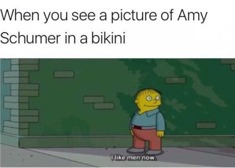 ralph wiggum - When you see a picture of Amy Schumer in a bikini men now