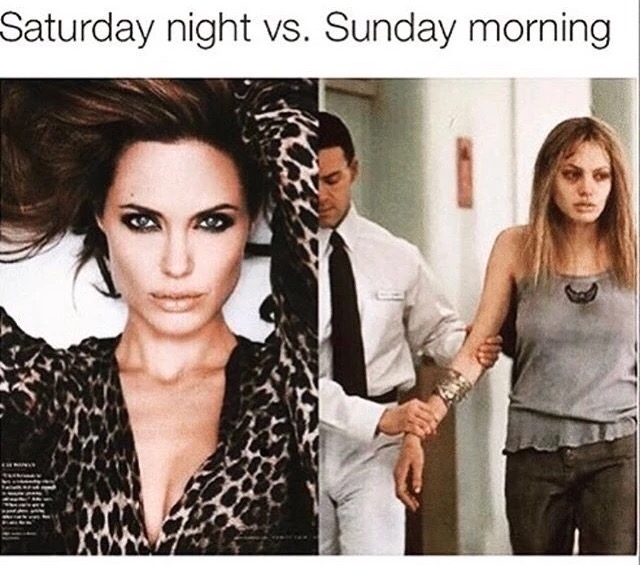 saturday night vs sunday morning meme - Saturday night vs. Sunday morning