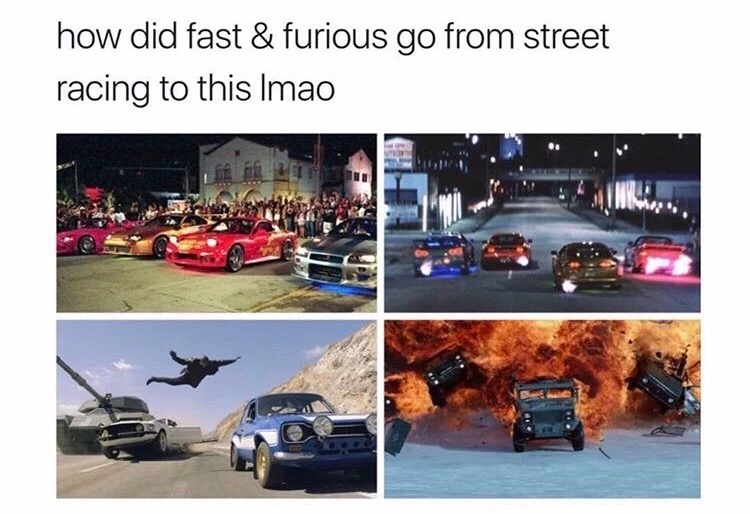 2 fast 2 furious cars - how did fast & furious go from street racing to this Imao
