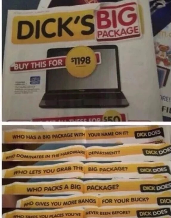 dick smith advertisement - Dick'Sbig Package Buy This For $1198 Vre! Fio User Car Seat Does Who Has A Big Package With Your Name On Itx O Dominates In The Hardware Department? Dick Doe Who Lets You Grab The Big Package? Dick Dobs Who Packs A Big Package? 