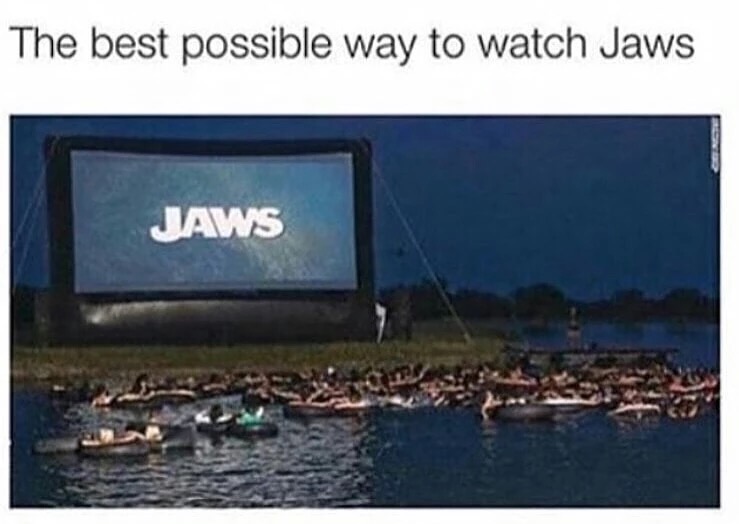 memes - watching jaws on the water - The best possible way to watch Jaws Jaws
