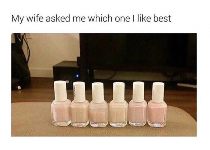 nailpolish meme - My wife asked me which one I best