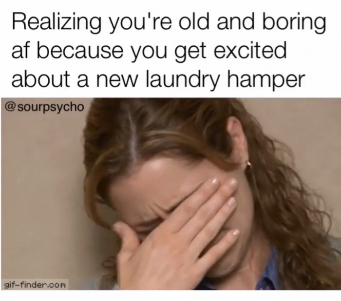 hollywood sign - Realizing you're old and boring af because you get excited about a new laundry hamper giffinder.com