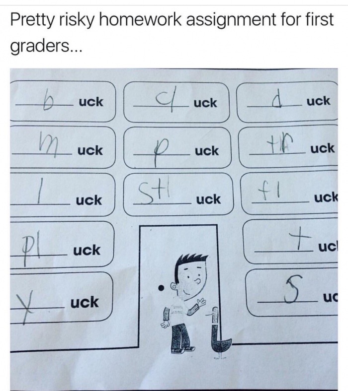 diagram - Pretty risky homework assignment for first graders... buck uck fuck uck duck uck uck uck uck uck uck uck uck ucl uck