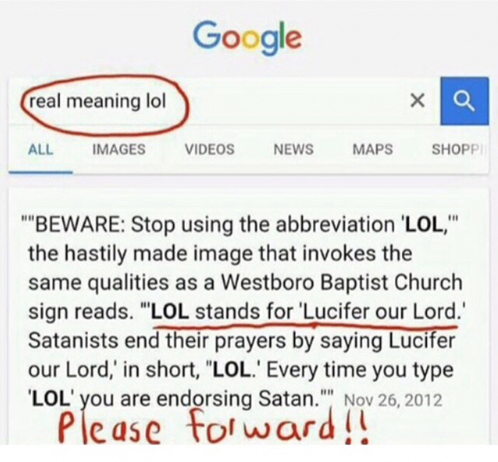 bts 21 century girl lyrics - Google real meaning lol xa All Images Videos News Maps Shopp ""Beware Stop using the abbreviation 'Lol,'" the hastily made image that invokes the same qualities as a Westboro Baptist Church sign reads. "Lol stands for 'Lucifer