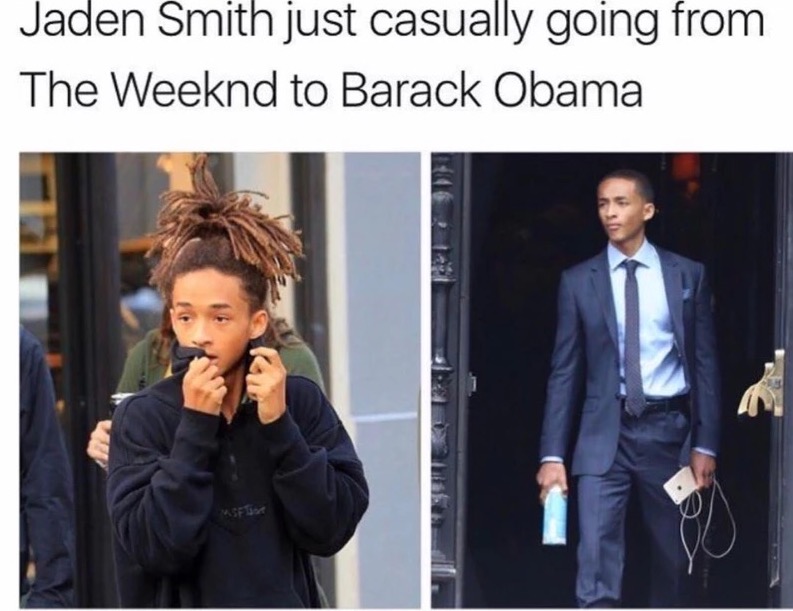 weeknd memes - Jaden Smith just casually going from The Weeknd to Barack Obama