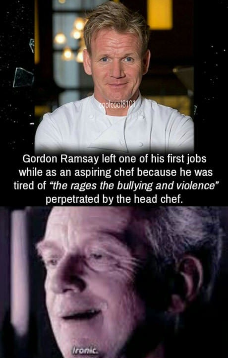 memes - if you don t know the difference between there their they re meme - polcool8101 Gordon Ramsay left one of his first jobs while as an aspiring chef because he was tired of the rages the bullying and violence" perpetrated by the head chef. Ironic