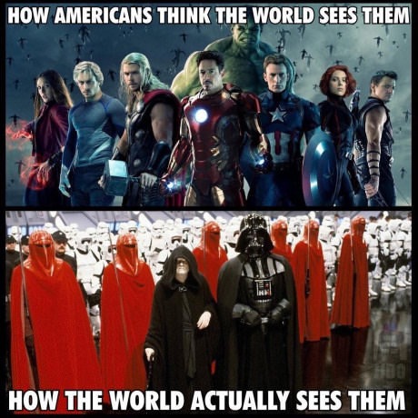 memes - avengers 3 - How Americans Think The World Sees Them How The World Actually Sees Them