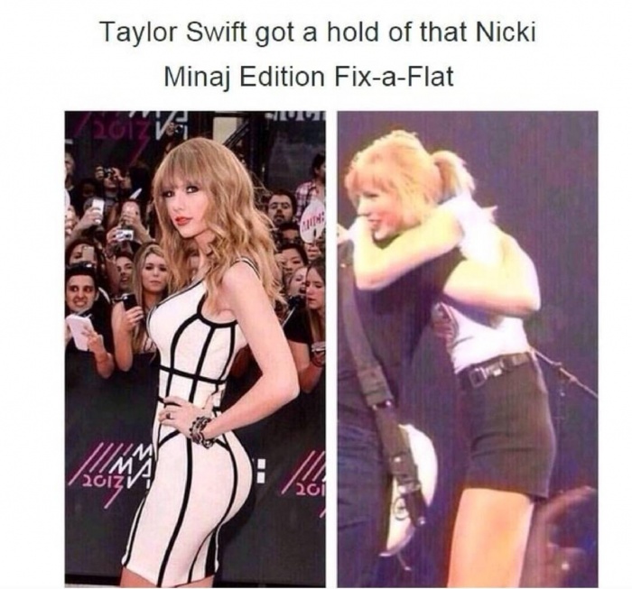 meme stream - taylor swift flat meme - Taylor Swift got a hold of that Nicki Minaj Edition FixaFlat 1 72OIZVT