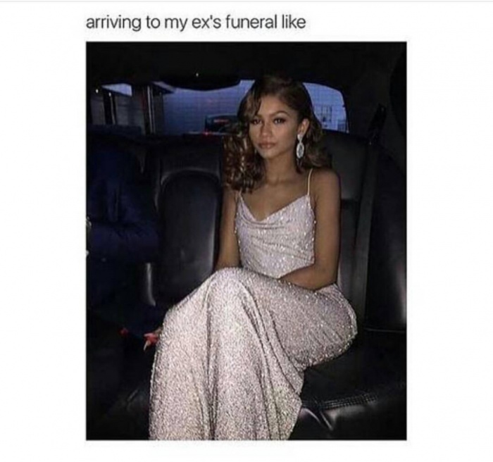 memes - zendaya prom - arriving to my ex's funeral