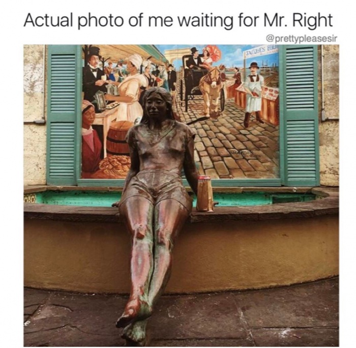 memes - french market coffee - Actual photo of me waiting for Mr. Right La