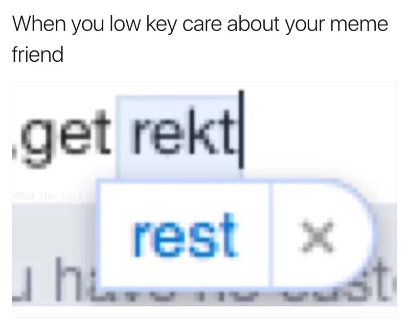 meme - get rest meme - When you low key care about your meme friend get rekt un rest
