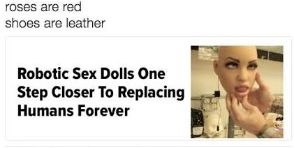 beauty - roses are red shoes are leather Robotic Sex Dolls One Step Closer To Replacing Humans Forever