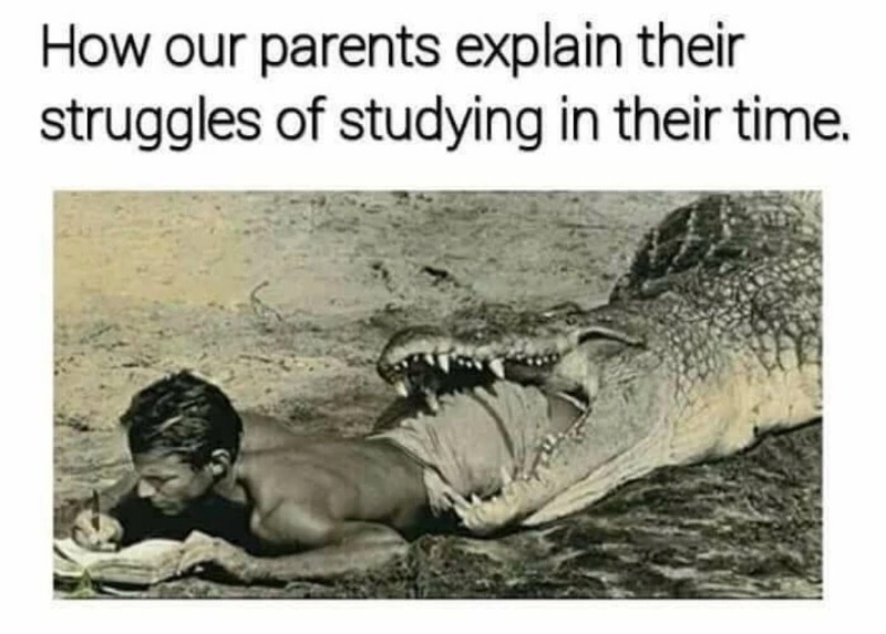 memes - parents explain their struggle - How our parents explain their struggles of studying in their time.