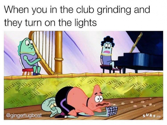 memes - spongebob awkward meme - When you in the club grinding and they turn on the lights Afie illi hl Surf.Co