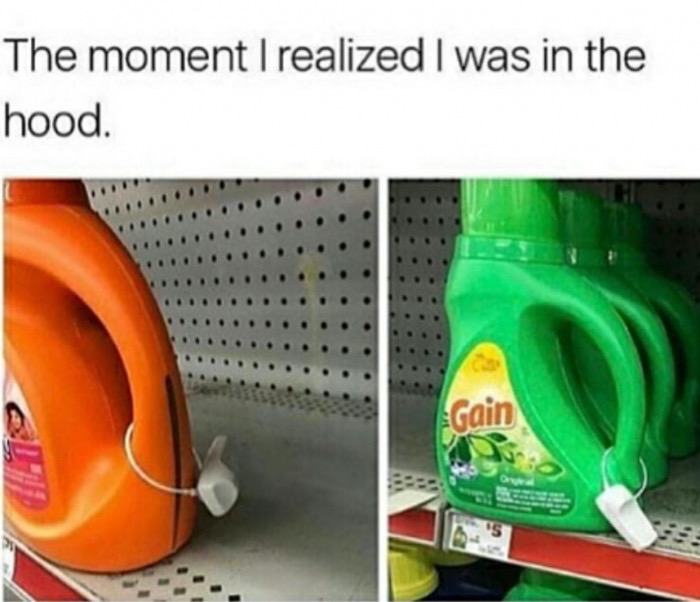 meme stream - orange - The moment I realized I was in the hood. Gain