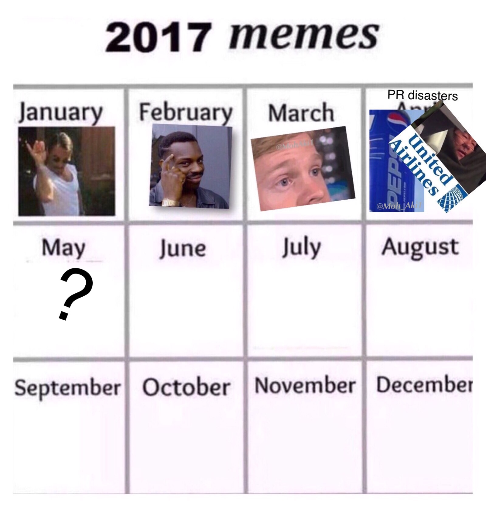 memes of every month 2017 - 2017 memes Pr disasters January February March Airlines United May June July August September October November December