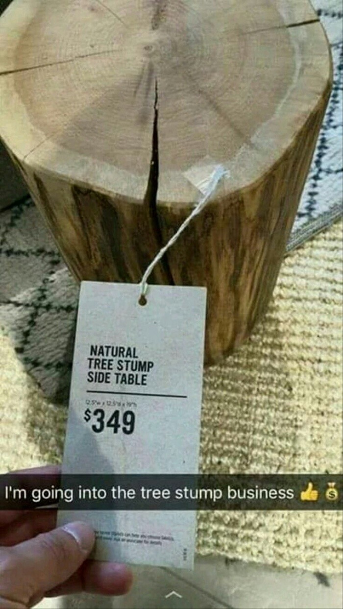 meme stream - natural wood stump side table - Natural Tree Stump Side Table Q $349 I'm going into the tree stump businesses