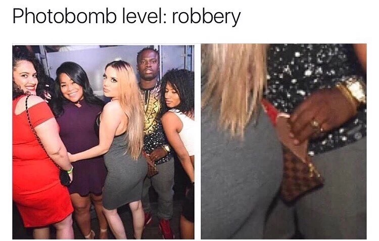 meme stream - funny black girl memes - Photobomb level robbery