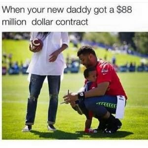 meme stream - russell wilson and ciara son - When your new daddy got a $88 million dollar contract